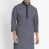 Vastramay Men's Blue Cotton Blend Kurta