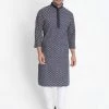 Vastramay Men's Blue Cotton Blend Kurta And Pyjama Set 1 Vastramay Men's Blue Cotton Blend Kurta And Pyjama Set