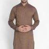 Vastramay Buy 1 Get 1 Men's Brown Cotton Blend Kurta