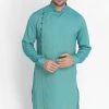 Vastramay Buy 1 Get 1 Men's Green Cotton Blend Kurta