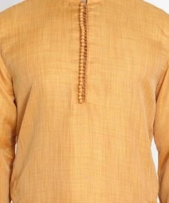 Vastramay Buy 1 Get 1 Men's Yellow Silk Blend Kurta And Pyjama Set