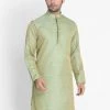 Vastramay Buy 1 Get 1 Men's Mint Green Silk Blend Kurta