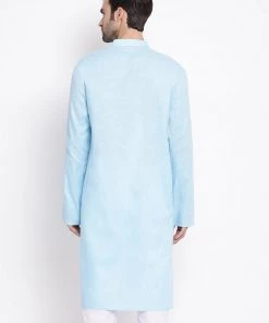Vastramay Buy 1 Get 1 Men's Blue Mix Cotton Kurta