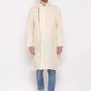 Vastramay Men's Cream Mix Cotton Kurta