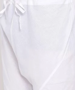 Vastramay Men's Cream Mix Cotton Kurta And Pyjama Set