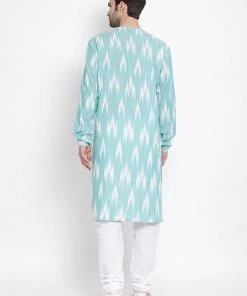 Vastramay Men's Green Cotton Kurta And Pyjama Set 12 Vastramay Men's Green Cotton Kurta And Pyjama Set