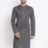 VASTRAMAY Men's Black Pure Cotton Kurta