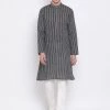 Vastramay Men's Black Pure Cotton Kurta And Pyjama Set