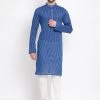 Vastramay Men's Blue Pure Cotton Kurta And Pyjama Set