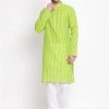 Vastramay Men's Green Pure Cotton Kurta And Pyjama Set
