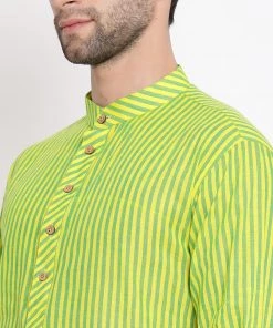 Vastramay Men's Green Pure Cotton Kurta And Pyjama Set