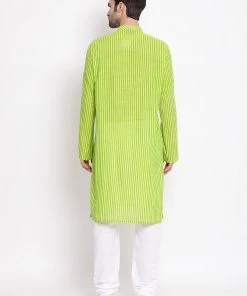 Vastramay Men's Green Pure Cotton Kurta And Pyjama Set
