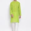 Vastramay Men's Green Pure Cotton Kurta And Pyjama Set