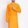 VASTRAMAY Men's Orange Pure Cotton Kurta