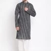 Vastramay Men's Black Pure Cotton Kurta And Pyjama Set