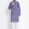Vastramay Men's Blue Pure Cotton Kurta And Pyjama Set