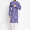 Vastramay Men's Blue Pure Cotton Kurta And Pyjama Set