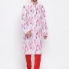 Vastramay Men's Pink Cotton Blend Kurta And Pyjama Set