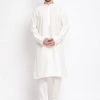 Vastramay Men Cream Viscose Rayon Kurta Pyjama Set