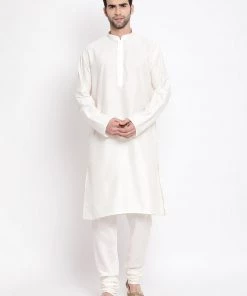 Vastramay Men Cream Viscose Rayon Kurta Pyjama Set