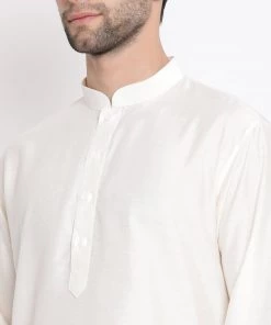 Vastramay Men Cream Viscose Rayon Kurta Pyjama Set