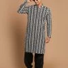 Rakhi VASTRAMAY Men's Black Embroidered Chikankari Pure Cotton Kurta With Patiala
