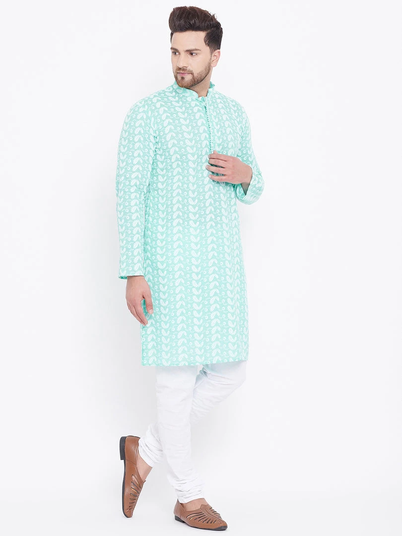 Vastramay Green And White Baap Beta Kurta And Pyjama Set 6 Vastramay Green And White Baap Beta Kurta And Pyjama Set
