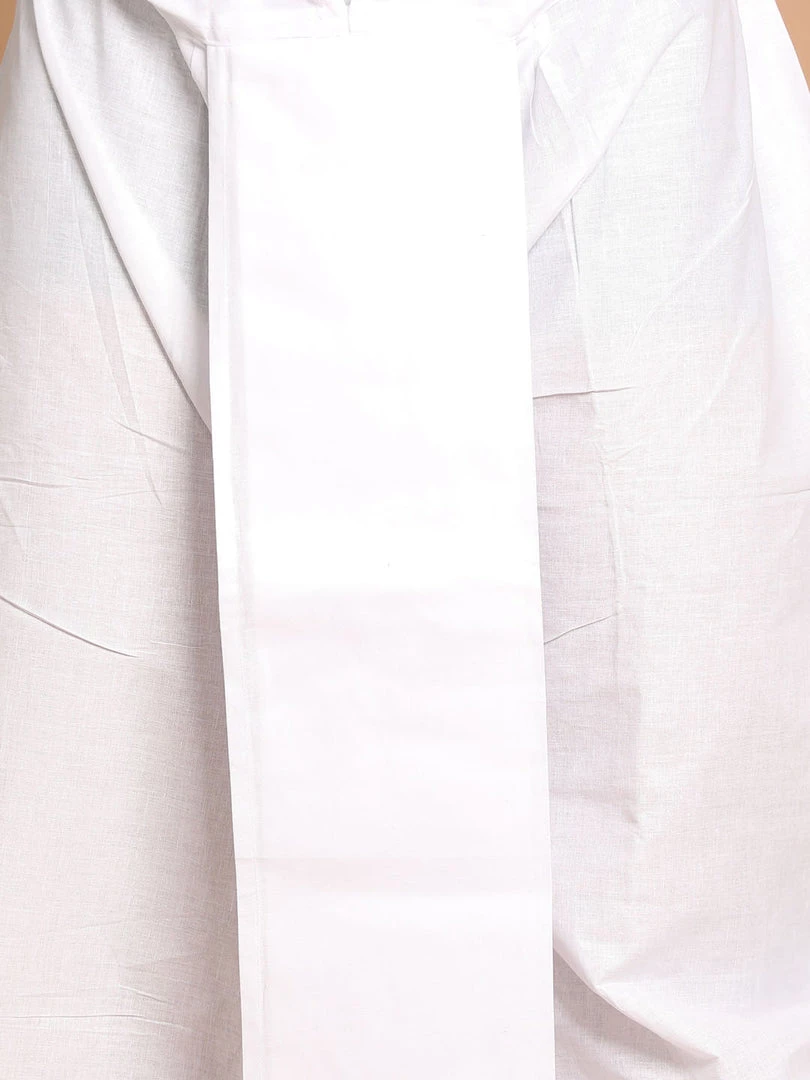 VASTRAMAY Men's Pink Chickankari Kurta With White Dhoti Kurta Sets 7 VASTRAMAY Men's Pink Chickankari Kurta With White Dhoti Kurta Sets