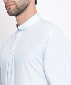 Vastramay Men's Blue Cotton Blend Kurta 10 Vastramay Men's Blue Cotton Blend Kurta