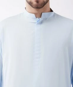 Vastramay Men's Blue Cotton Blend Kurta And Pyjama Set