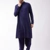 Vastramay Men's Blue Cotton Blend Kurta And Pyjama Set