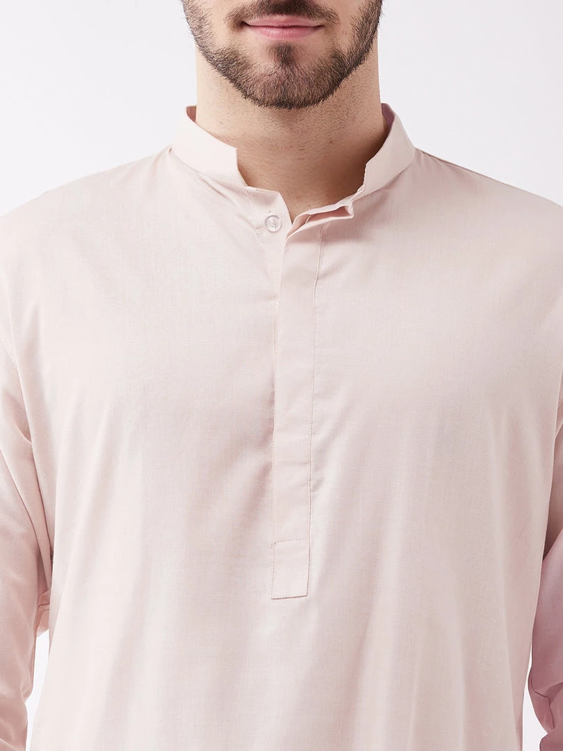 Vastramay Kurta Sets Men's Cream Cotton Blend Kurta And Pyjama Set 6 Vastramay Kurta Sets Men's Cream Cotton Blend Kurta And Pyjama Set