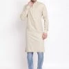 Vastramay Men's Green Cotton Blend Kurta