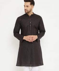 Kurta Pyjama Vastramay Black Cotton Baap Beta Kurta