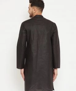 Kurta Pyjama Vastramay Black Cotton Baap Beta Kurta
