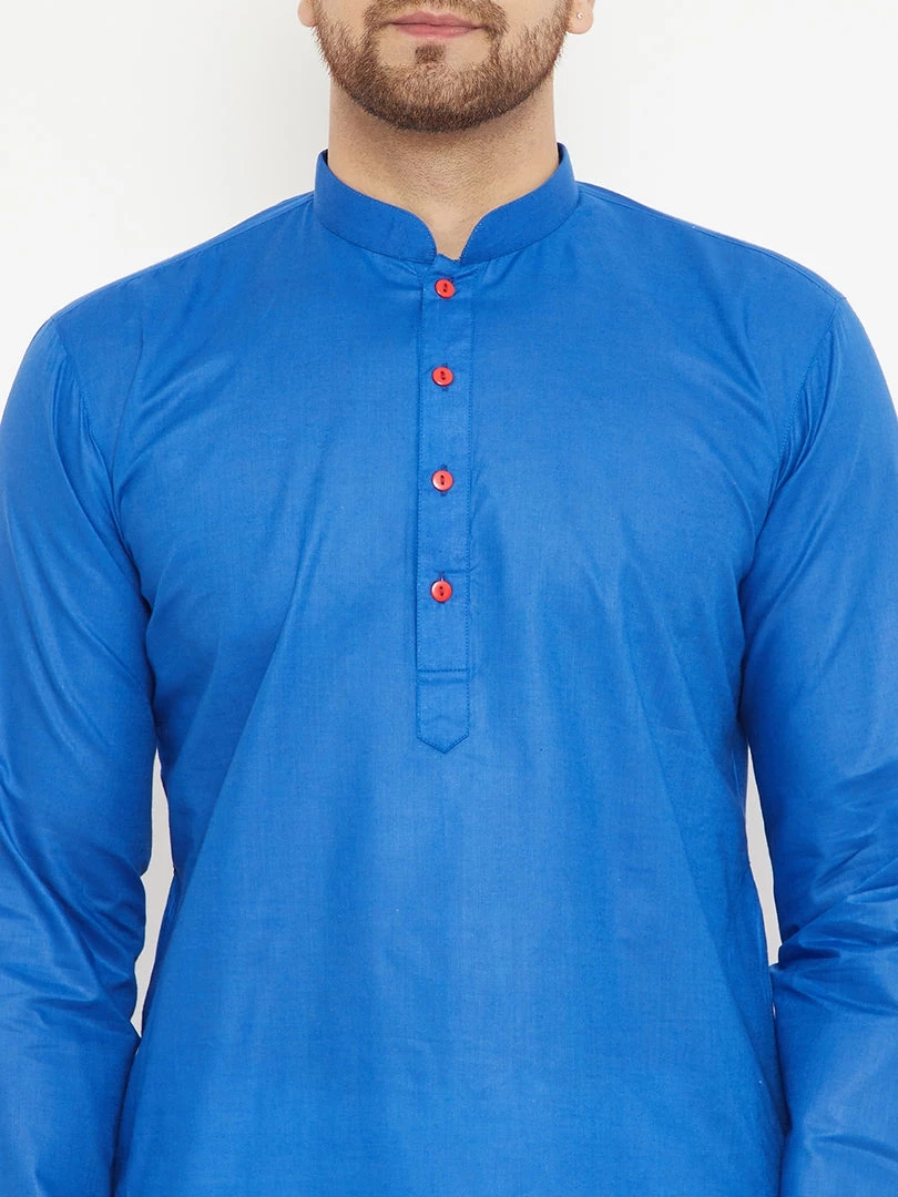 VASTRAMAY Men's Blue Cotton Kurta 7 VASTRAMAY Men's Blue Cotton Kurta