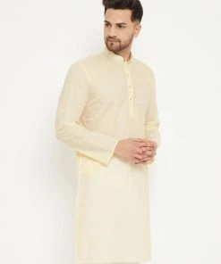 Vastramay Men's Cream Cotton Kurta
