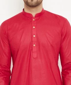 Vastramay Maroon And White Baap Beta Kurta And Pyjama Set Kurta Pyjama