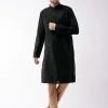 VASTRAMAY Men's Black And Rose Gold Cotton Blend Kurta Pyjama Set