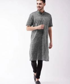 Vastramay Grey Melange Baap Beta Kurta Set