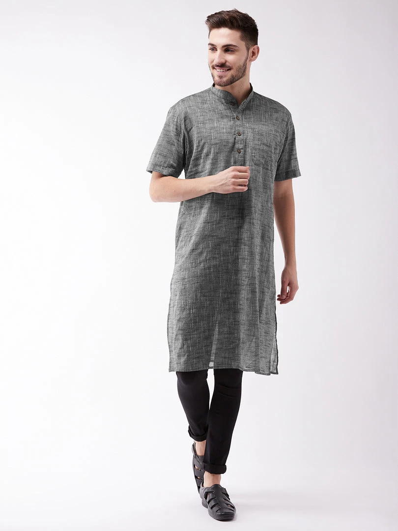 Vastramay Grey Melange Baap Beta Kurta Set 4 Vastramay Grey Melange Baap Beta Kurta Set