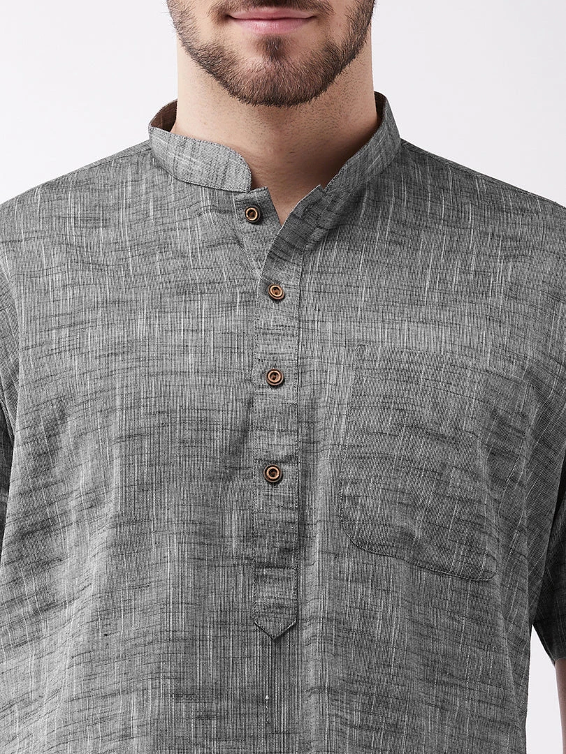 Vastramay Grey Melange Baap Beta Kurta Set 7 Vastramay Grey Melange Baap Beta Kurta Set