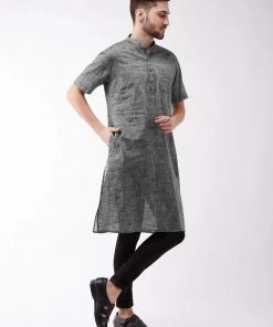 Vastramay Grey Melange Baap Beta Kurta Set 14 Vastramay Grey Melange Baap Beta Kurta Set