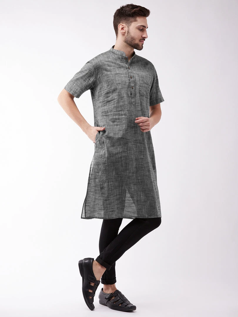 Vastramay Grey Melange Baap Beta Kurta Set 6 Vastramay Grey Melange Baap Beta Kurta Set