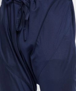 Vastramay Men's Lavender And Navy Blue Silk Blend Kurta Pyjama Set