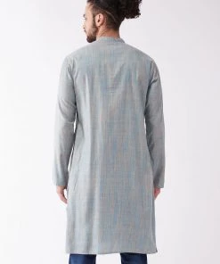 Vastramay Men's Multicolor-Base-White Silk Blend Kurta 11 Vastramay Men's Multicolor-Base-White Silk Blend Kurta