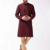Buy 1 Get 1 VASTRAMAY Men's Maroon And Rose Gold Silk Blend Kurta Pyjama Set