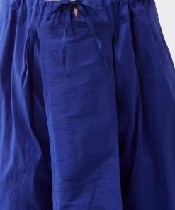 Vastramay Men's White And Blue Cotton Kurta And Dhoti Set Dhoti Kurta Sets