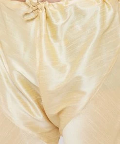 Vastramay Men's Blue And Gold Silk Blend Kurta Pyjama Set 15 Vastramay Men's Blue And Gold Silk Blend Kurta Pyjama Set