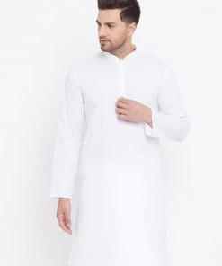 Vastramay Men's White Cotton Kurta